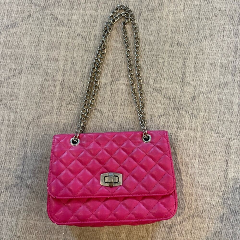 Express Hot Pink Quilted Chain Strap Shoulder Bag Purse Y2K